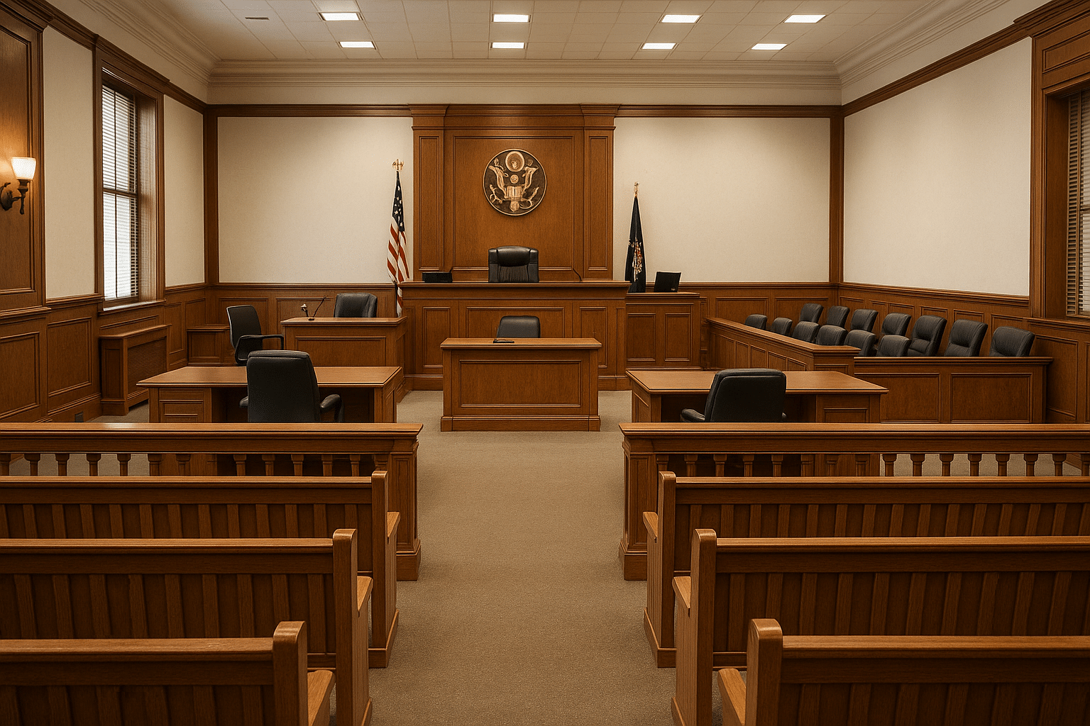 Missouri Car Accident Statute of Limitations: What You Need to Know 2 a courtroom with chairs and a flag