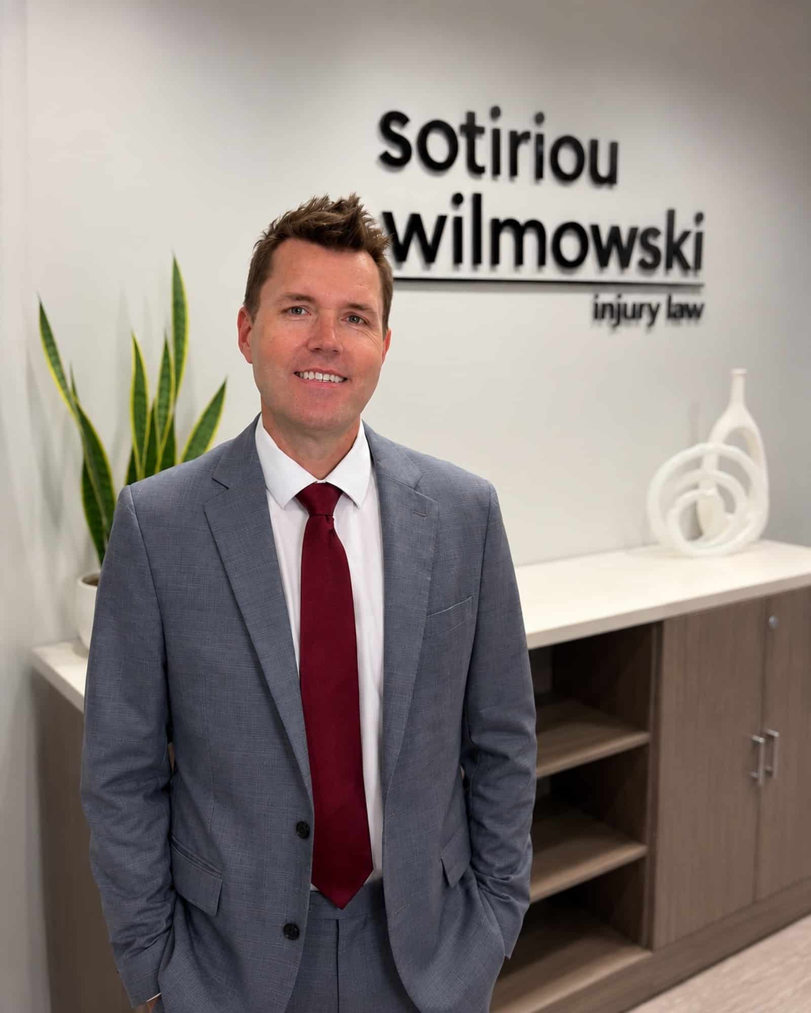 Tom Wilmowski, St. Louis personal injury attorney, at the Sotiriou Wilmowski Injury Law office