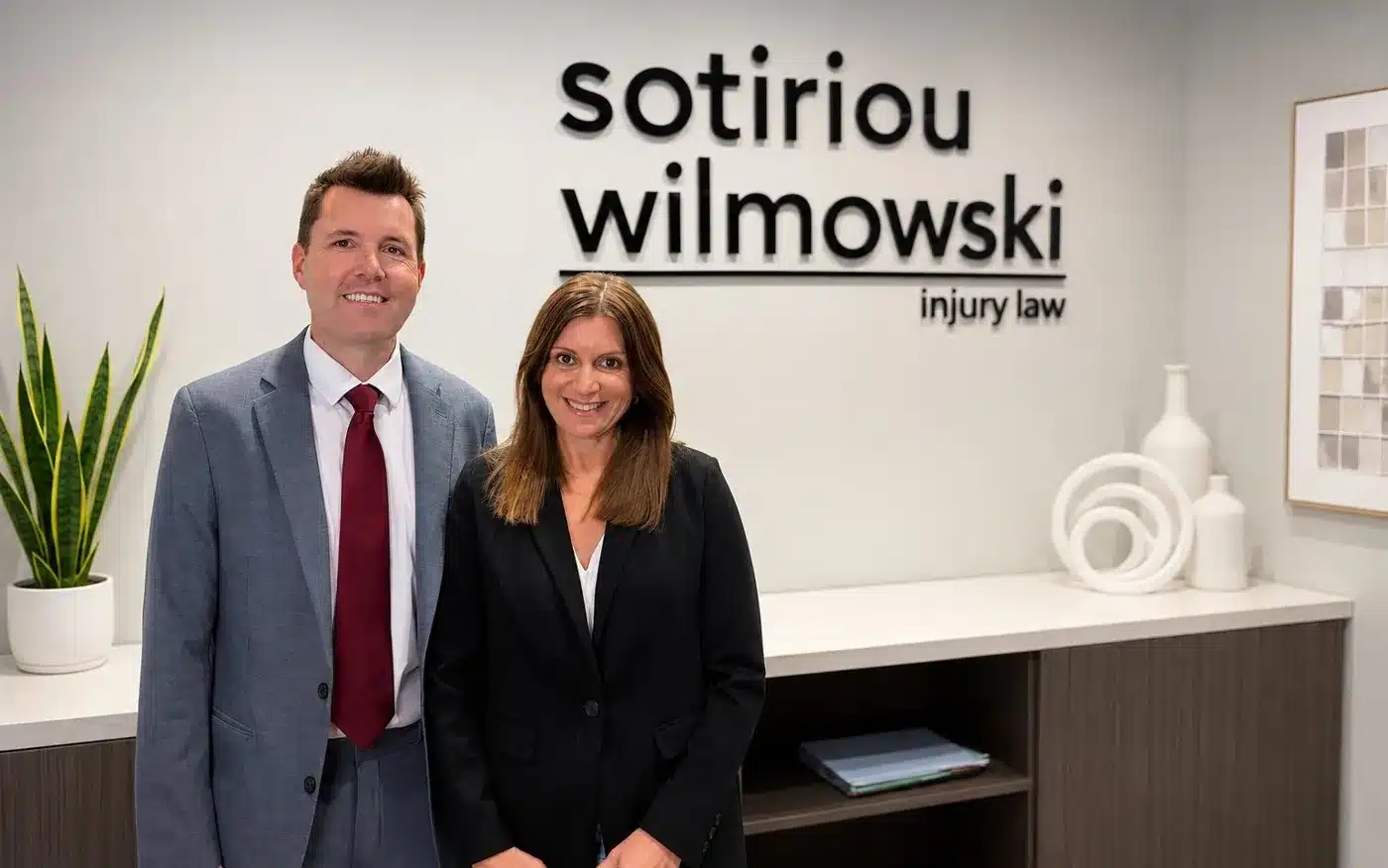 Attorneys Tom Wilmowski and Deme Sotiriou at the Sotiriou Wilmowski Injury Law office in St. Louis